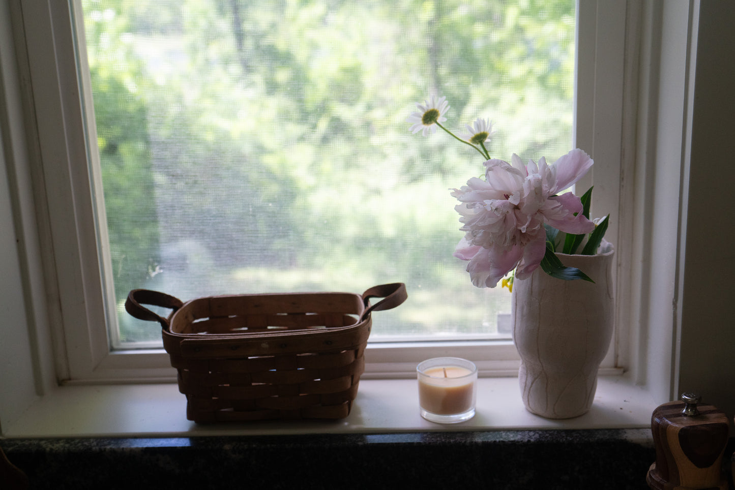 White Raku Flower Vase
