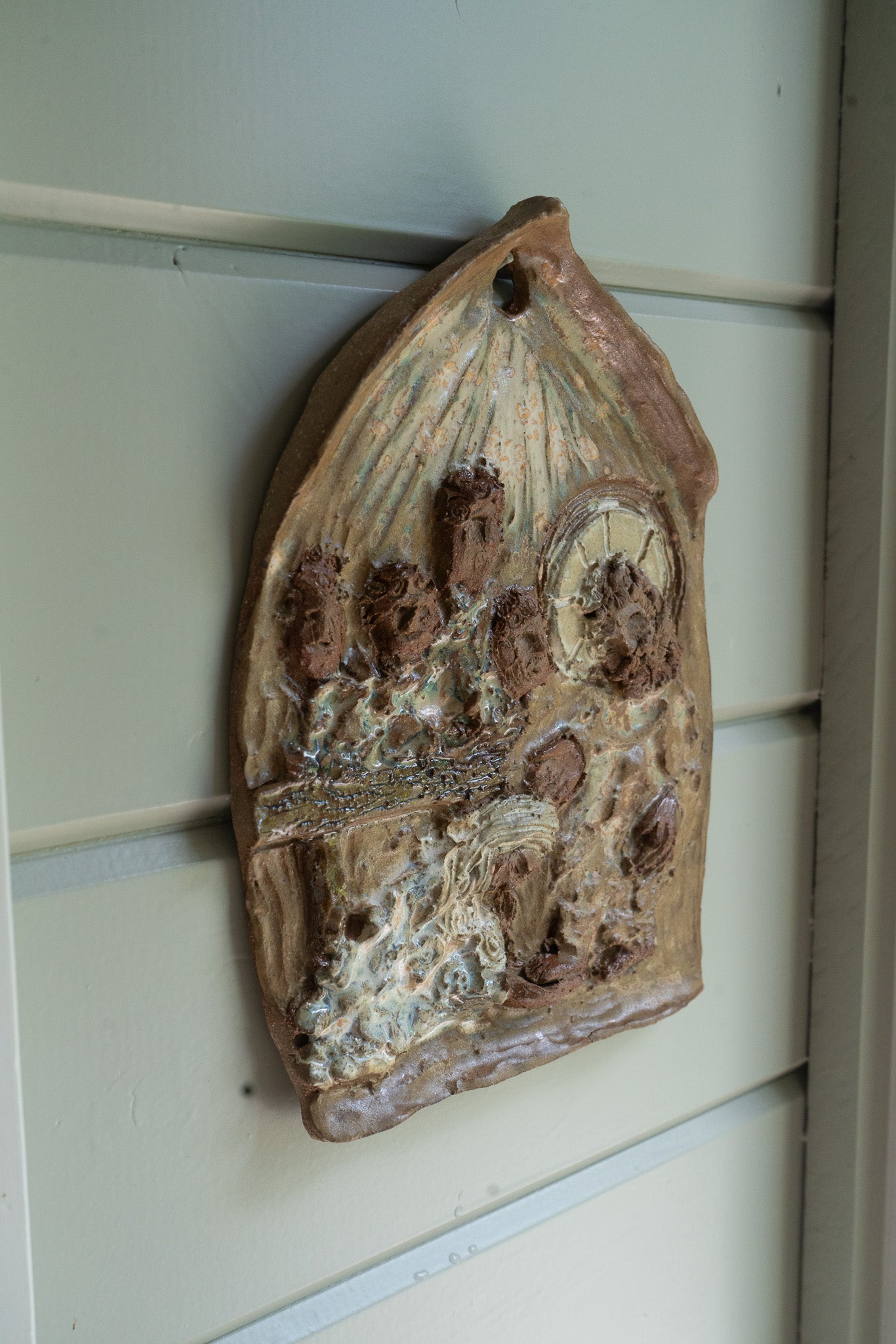 Encounter of Mary Magdalene + Christ Sculptural Relief Wall Hanging