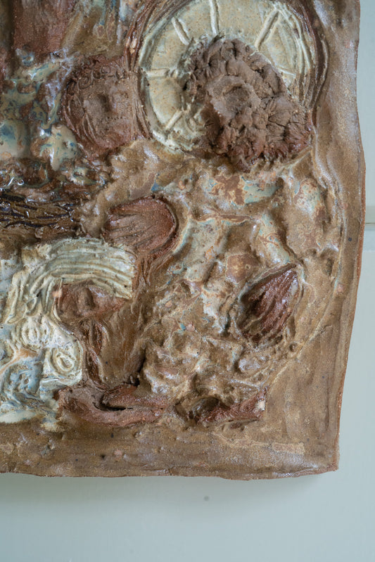 Encounter of Mary Magdalene + Christ Sculptural Relief Wall Hanging